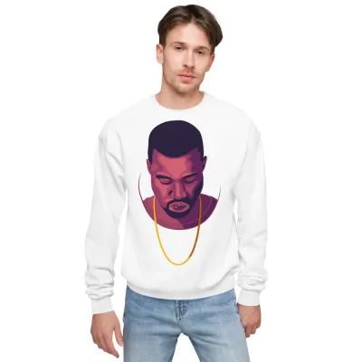 Kanye Portrait Unisex Fleece Sweatshirt